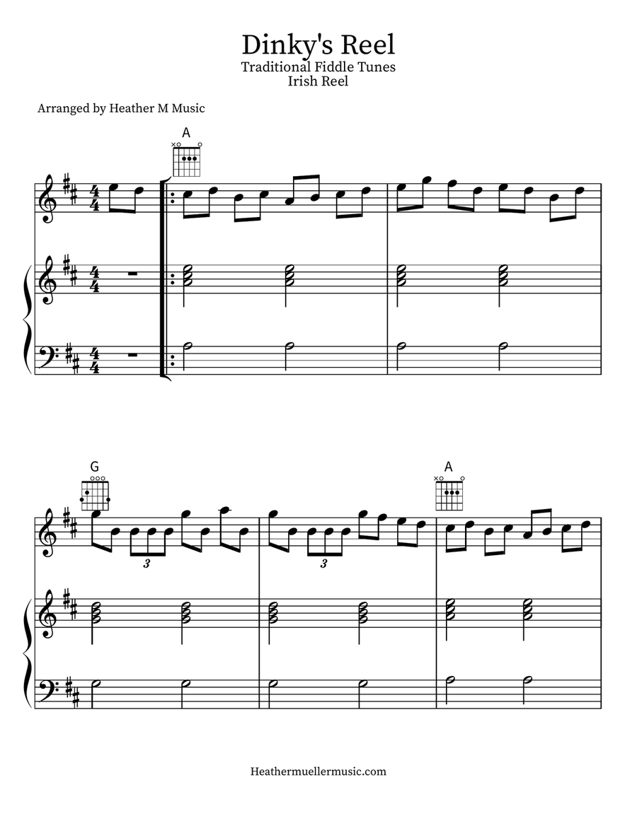 Dinky's Reel Violin Solo scores gallery preview page 1