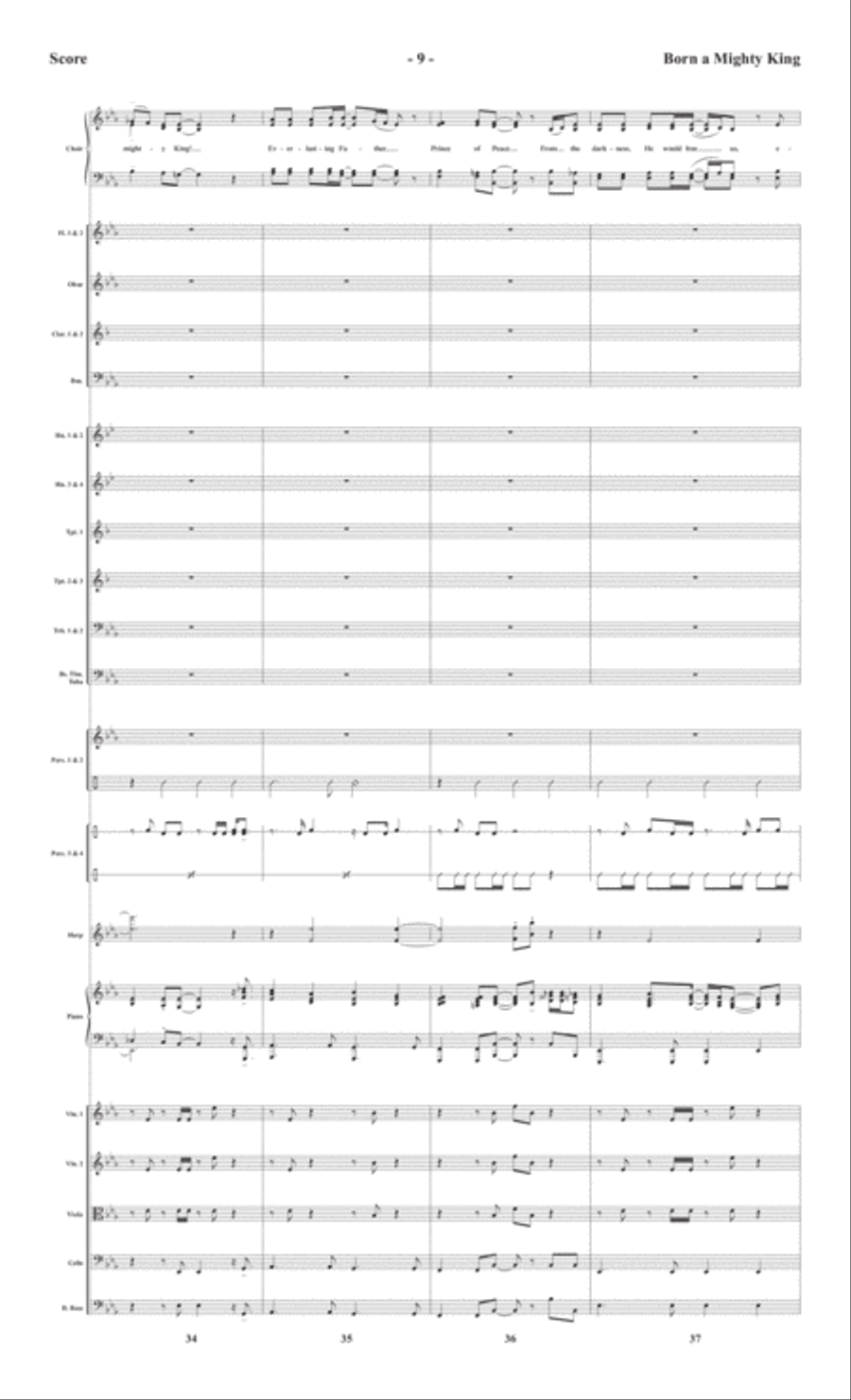 Born a Mighty King - Orchestral Score and CD with Printable Parts Choir scores gallery preview page 11