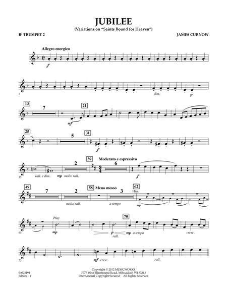Jubilee (Variations On "Saints Bound for Heaven") - Bb Trumpet 2