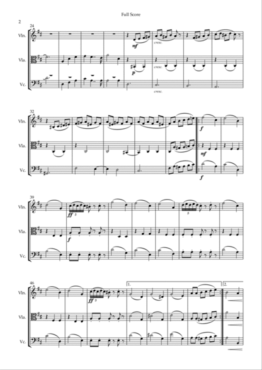 Waltz of The Flowers - from Nutcracker (P. I. Tchaikovsky) for String Trio String Trio scores gallery preview page 2