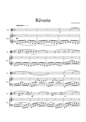 Book cover for Claude Debussy - Rêverie (Viola Solo)