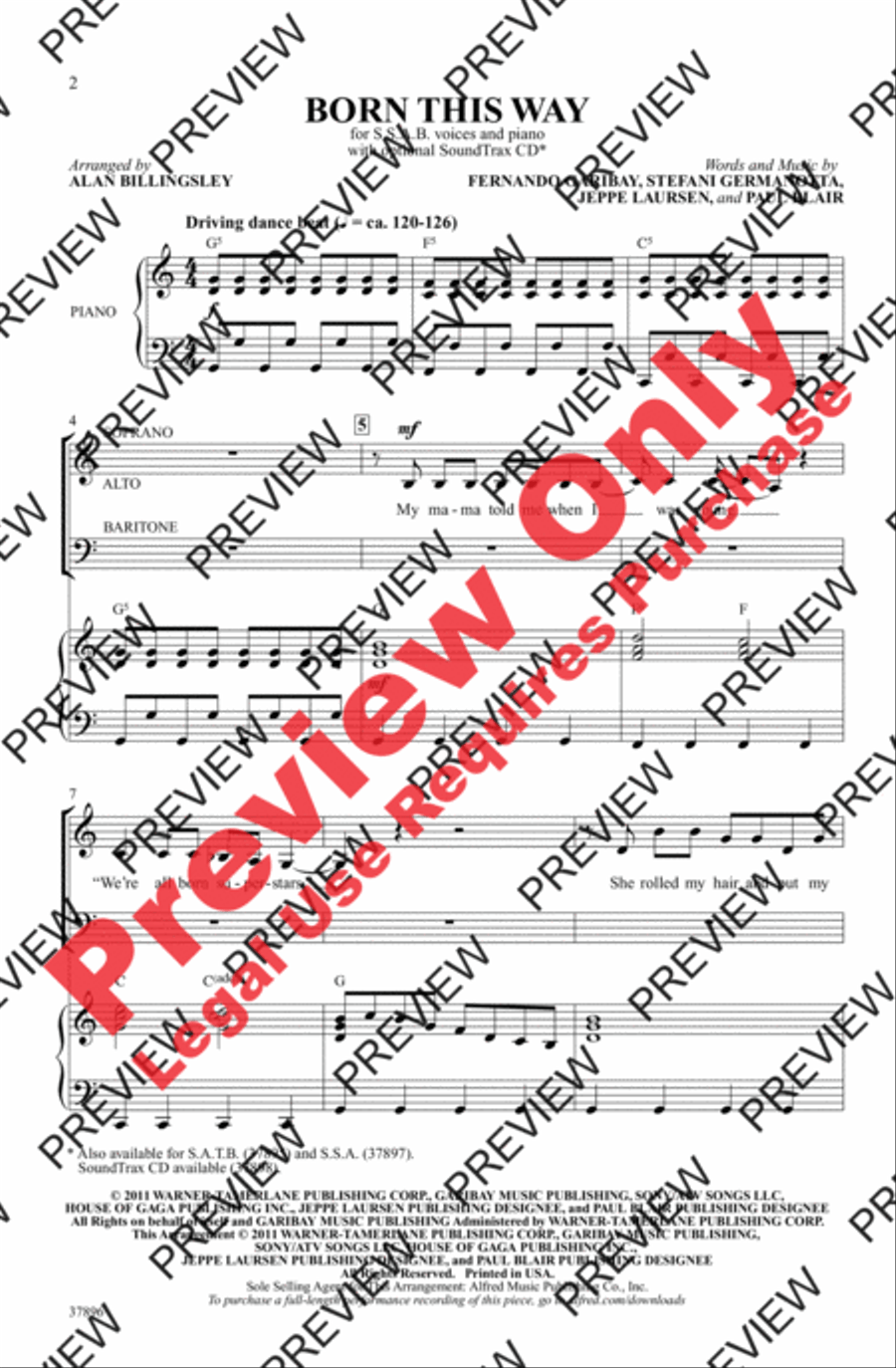 Born This Way Born This Way 3-Part scores gallery preview page 2
