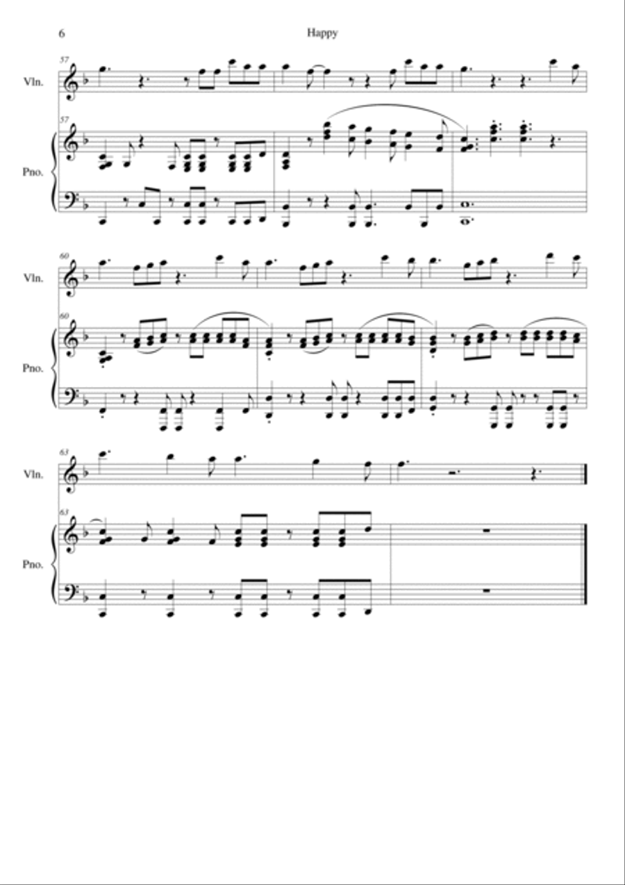 Happy Violin Solo scores gallery preview page 6
