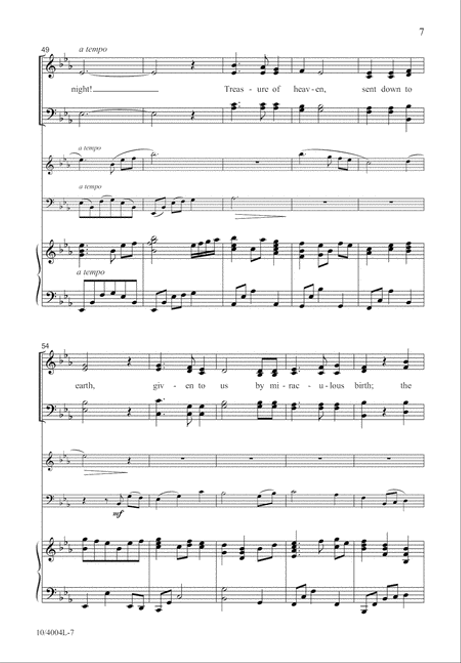 Heaven Came Down Tonight 4-Part scores gallery preview page 7