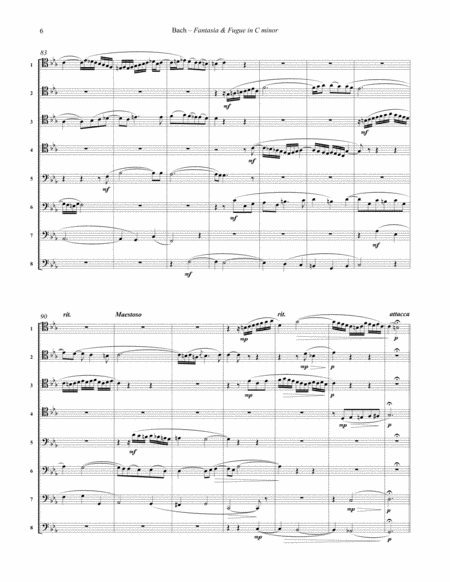 Fantasia & Fugue in C minor BWV 537 for 8-part Trombone Choir