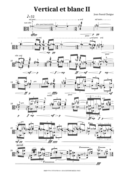 Vertical et blanc II – for solo viola