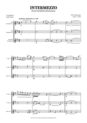 Intermezzo from Cavalleria Rusticana for Saxophone Trio (Two Alto, One Baritone)