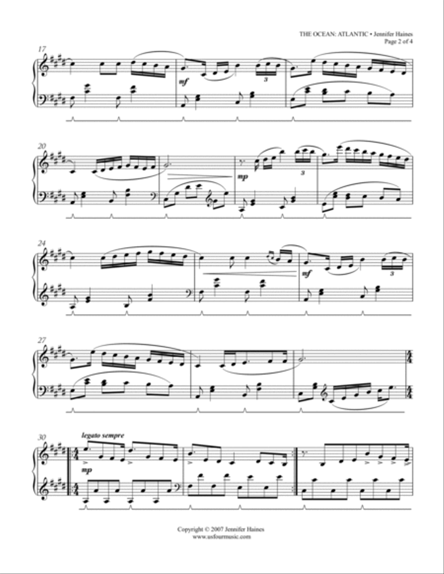 The Ocean: Atlantic Piano Solo scores gallery preview page 2
