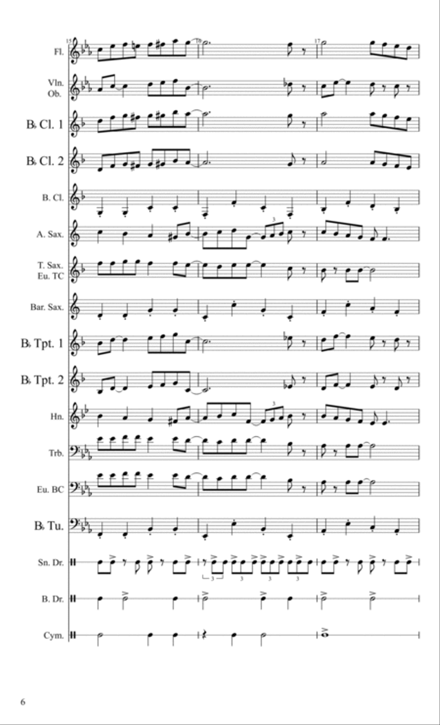 A Little Jazz Concert Band scores gallery preview page 6