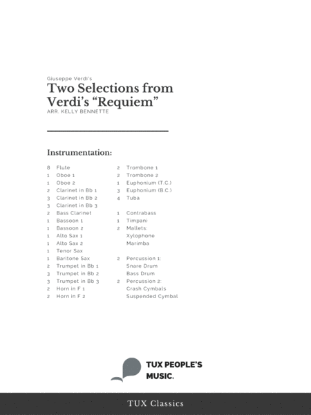 Two Selections from Verdi’s “Requiem”