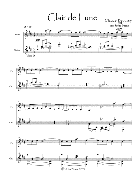 Clair de Lune (flute and classical guitar)