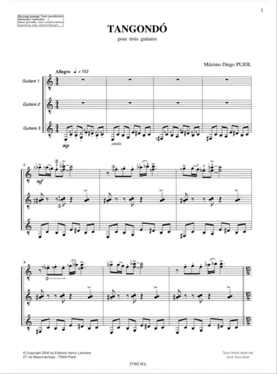 Tangondo Tangondo Guitar Ensemble scores gallery preview page 2