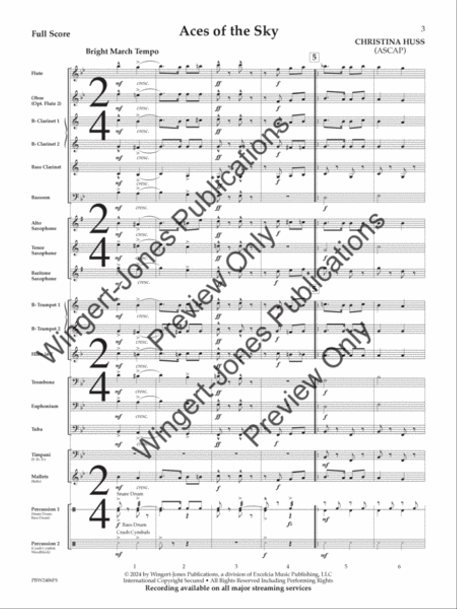 Aces of the Sky (Score) Concert Band scores gallery preview page 4