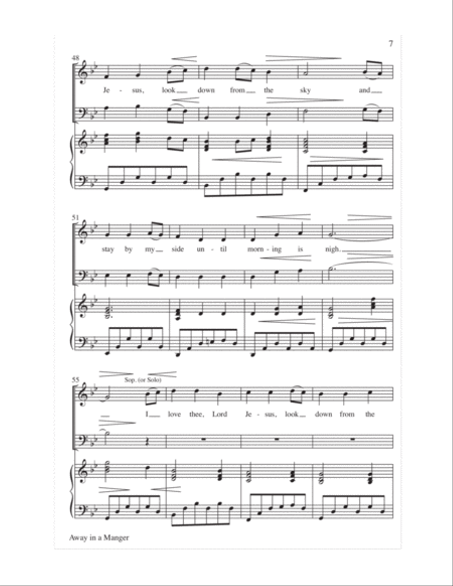 Away in a Manger 4-Part scores gallery preview page 8