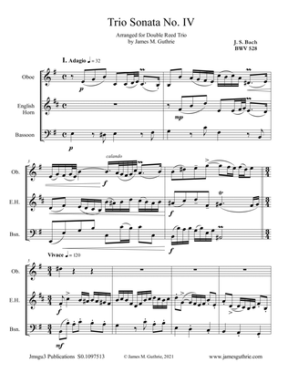 BACH: Trio Sonata No. 4 BWV 528 for Double Reed Trio