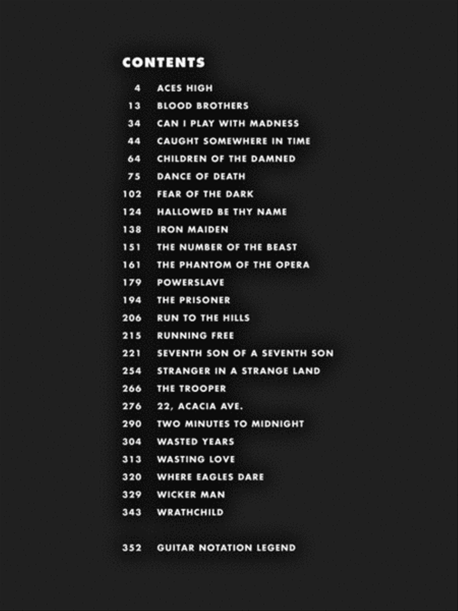 Iron Maiden – Guitar Tab Electric Guitar scores gallery preview page 2