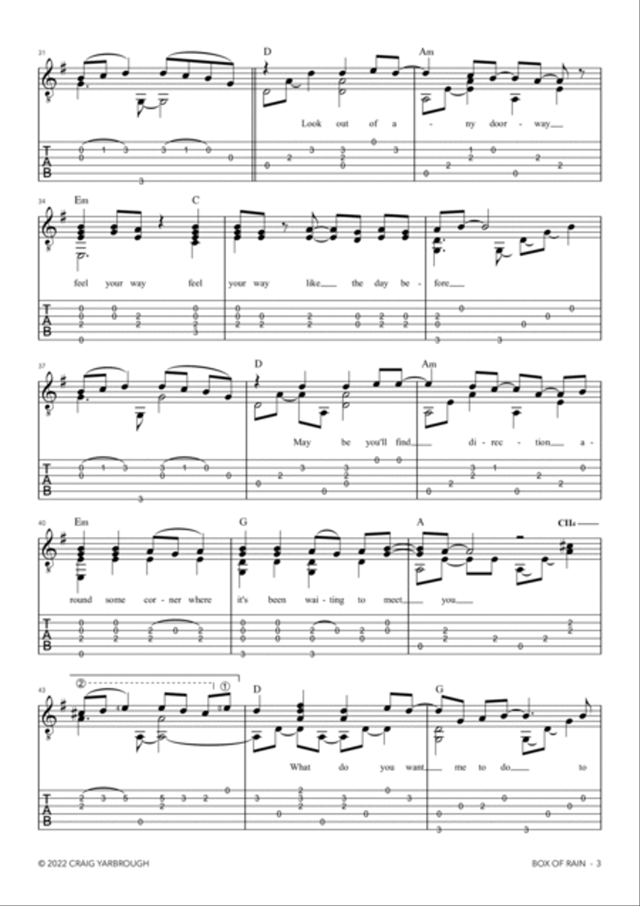 Box Of Rain Acoustic Guitar scores gallery preview page 3