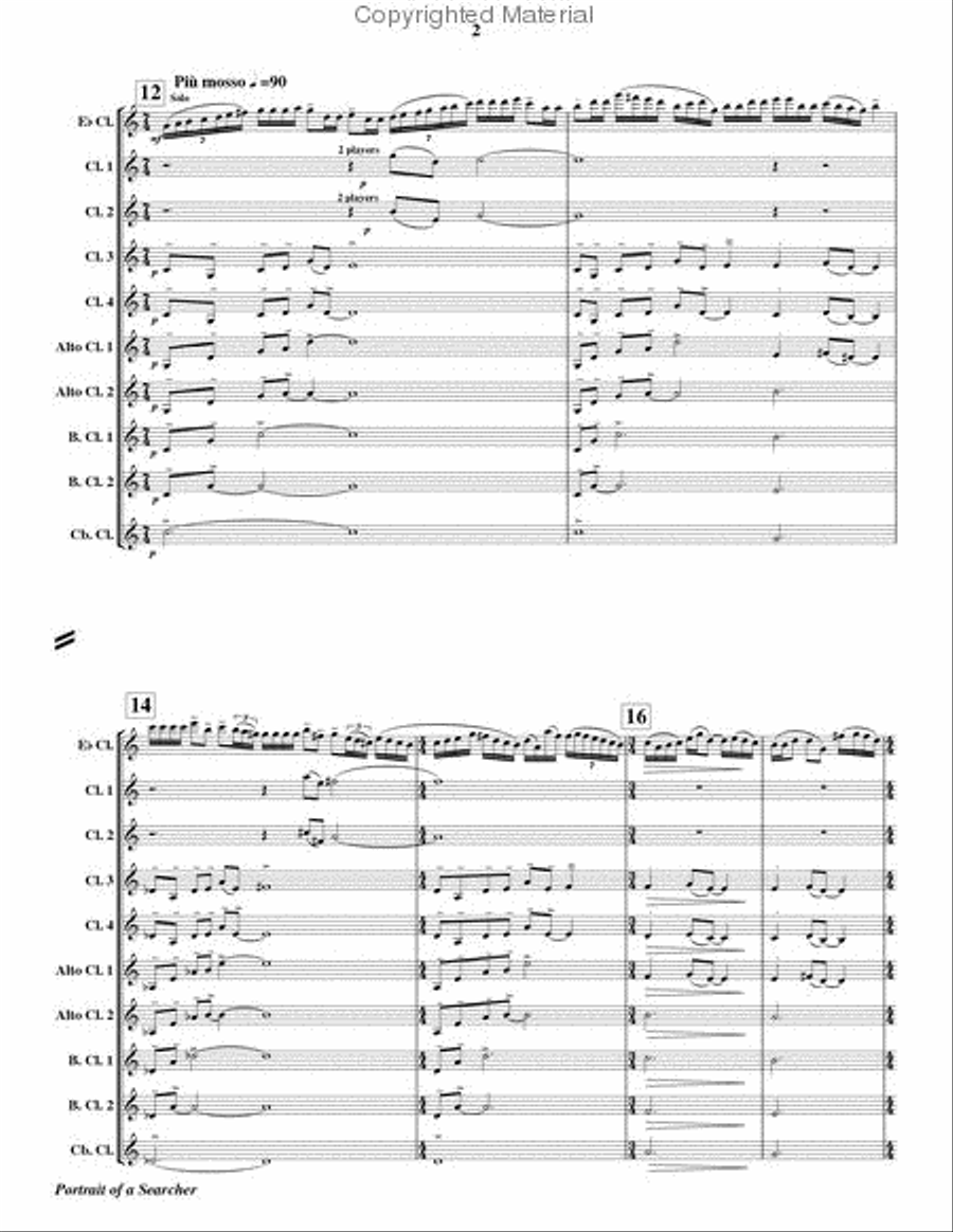 Portrait of a Searcher Portrait of a Searcher Clarinet Choir scores gallery preview page 3