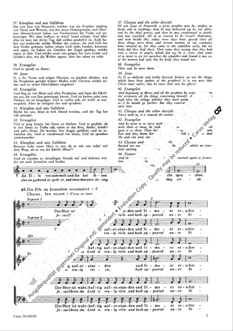Account of the Resurrection of Jesus Christ (Historia der Auferstehung Jesu Christi) 4-Part scores gallery preview page 8