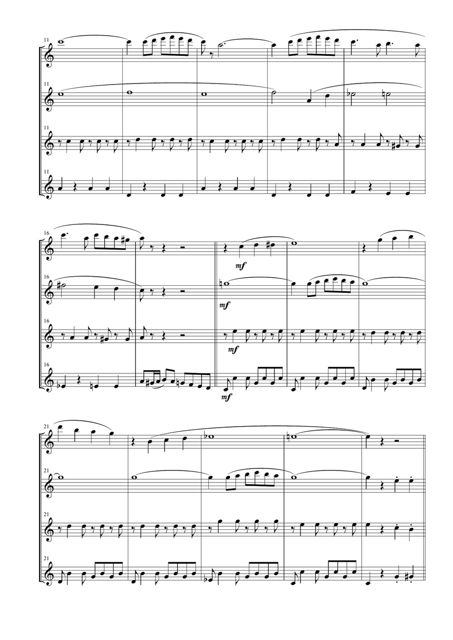 Life Is Beautiful (la Vita E Bella) Woodwind Quartet scores gallery preview page 4