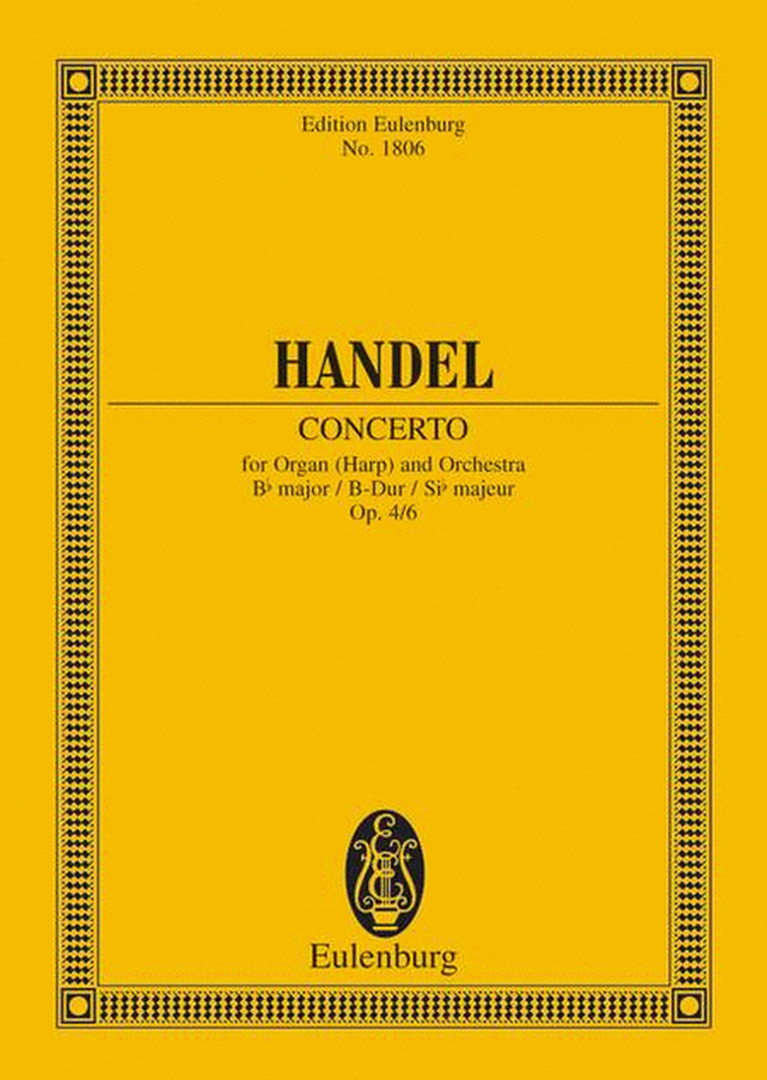 Organ concerto No. 6 B major op. 4/6 HWV 294
