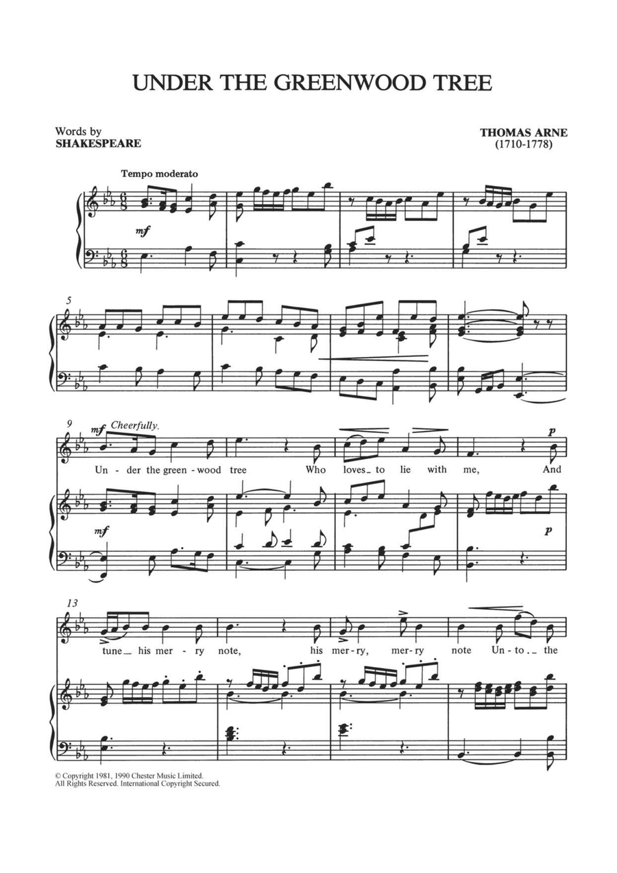 Under The Greenwood Tree Under The Greenwood Tree Voice scores gallery preview page 1
