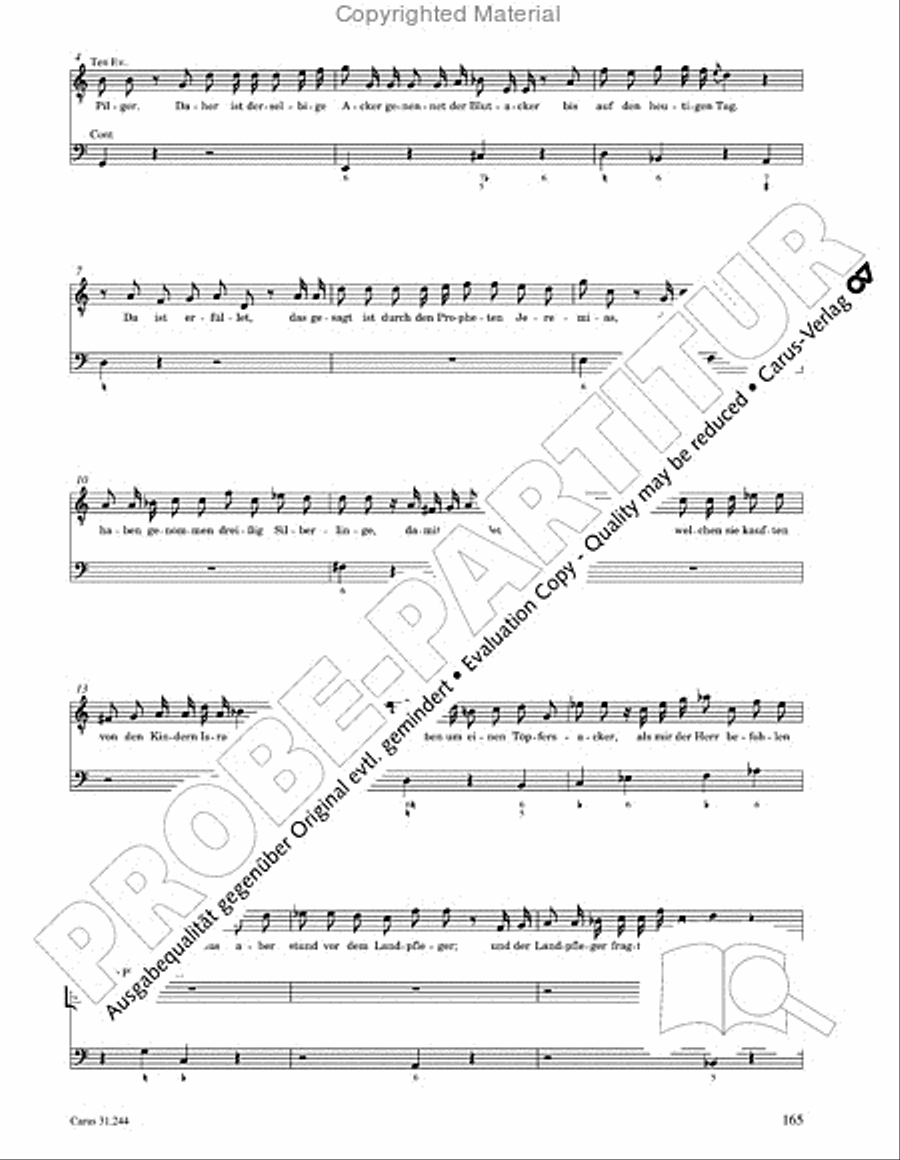 St. Matthew Passion (Matthaus-Passion) 4-Part scores gallery preview page 167