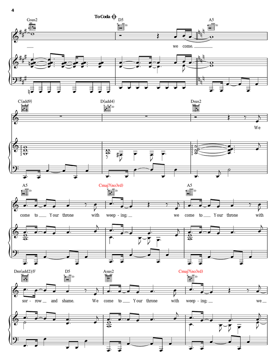 We Come To Your Throne We Come To Your Throne Piano, Vocal, Guitar scores gallery preview page 4