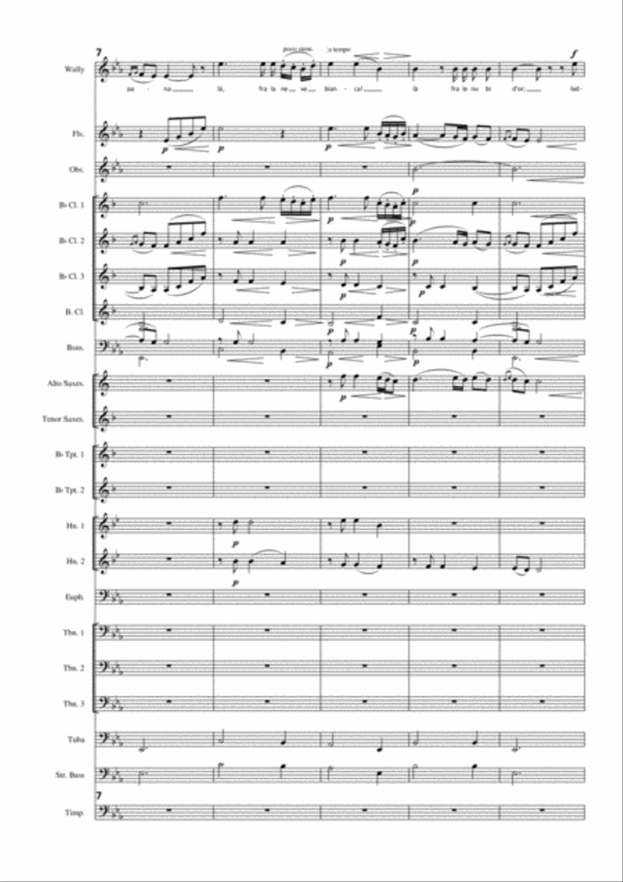 Ebben? Ne andrò lontana from 'La Wally' arranged for voice and concert band Concert Band scores gallery preview page 2