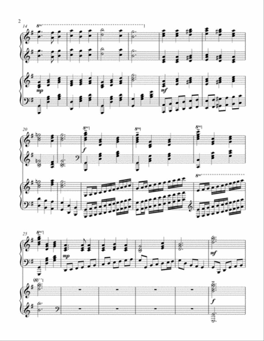 Marvelous Grace of Our Loving Lord (2 piano duet) 2 Pianos, 4-Hands scores gallery preview page 3