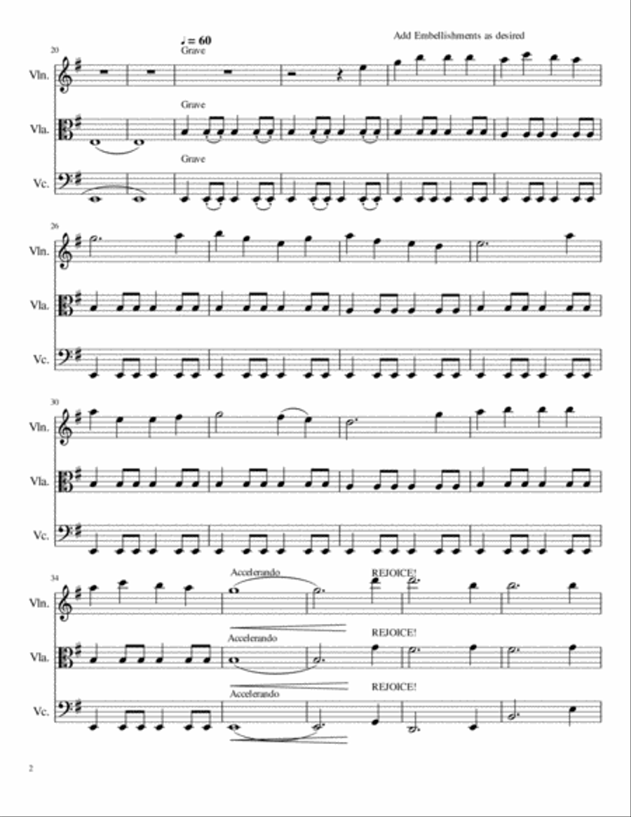 O Come O Come Emmanuel String Trio String Trio scores gallery preview page 2