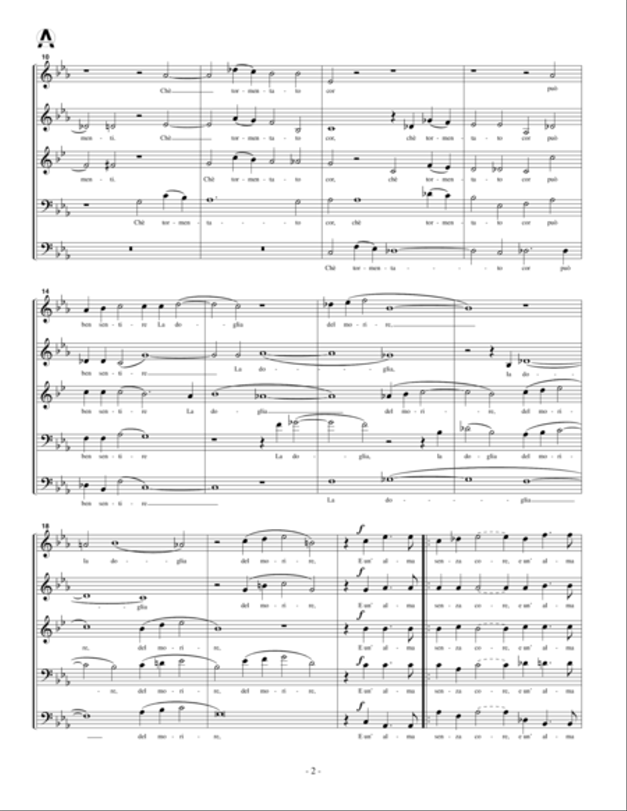 Beltà poi che t’assenti (for brass quintet) Brass Quintet scores gallery preview page 4