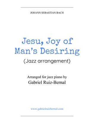 Book cover for JESU JOY OF MAN'S DESIRING (Bach) -jazz piano arrangement