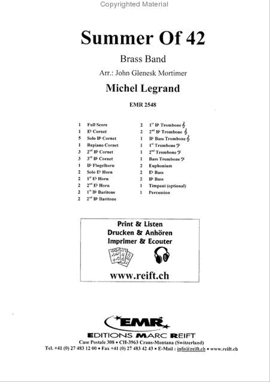 Summer Of 42 Brass Band scores gallery preview page 2