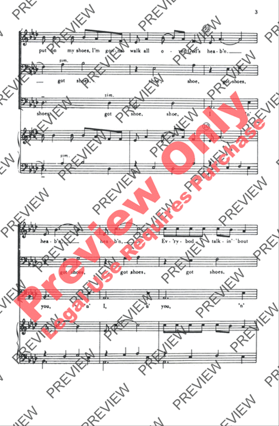 I Got Shoes 4-Part scores gallery preview page 16