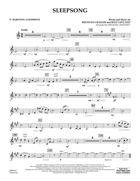 Sleepsong (arr. Michael Sweeney) - Eb Baritone Saxophone