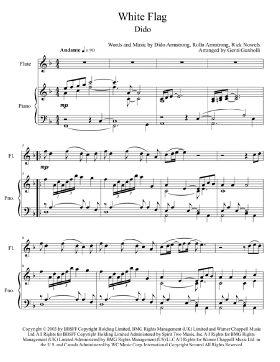 White Flag Flute Solo scores gallery preview page 2