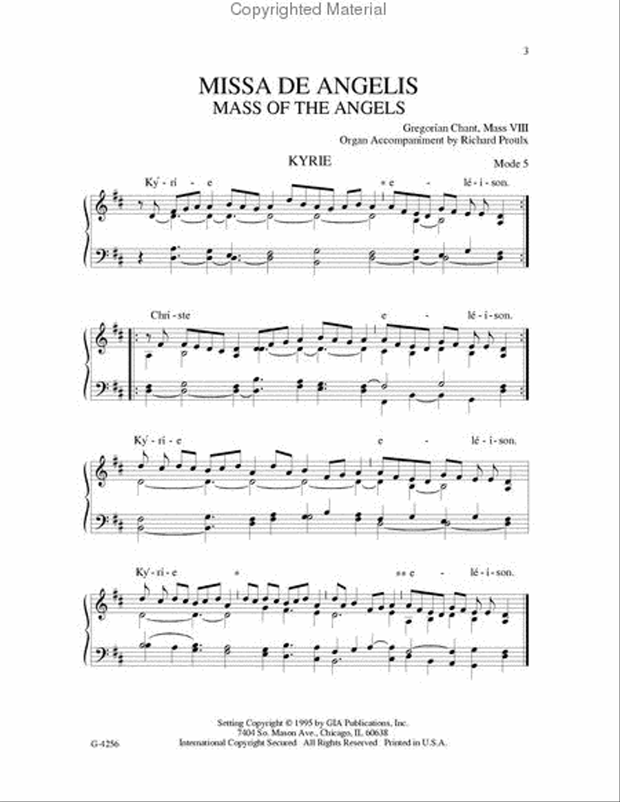 Missa de Angelis / Mass of the Angels - Choral / Accompaniment edition