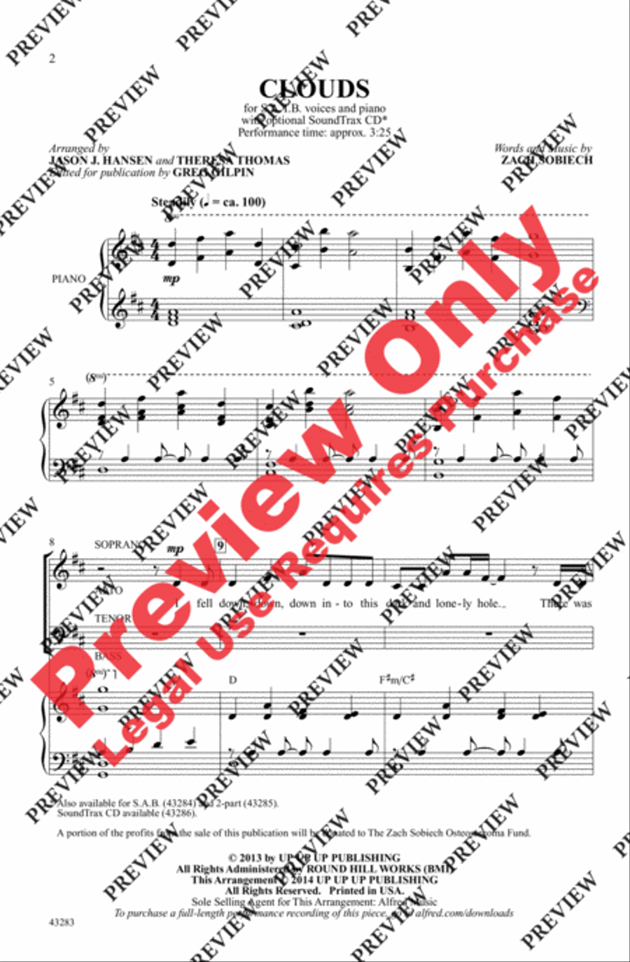 Clouds - SoundTrax CD (CD only) Choir scores gallery preview page 2