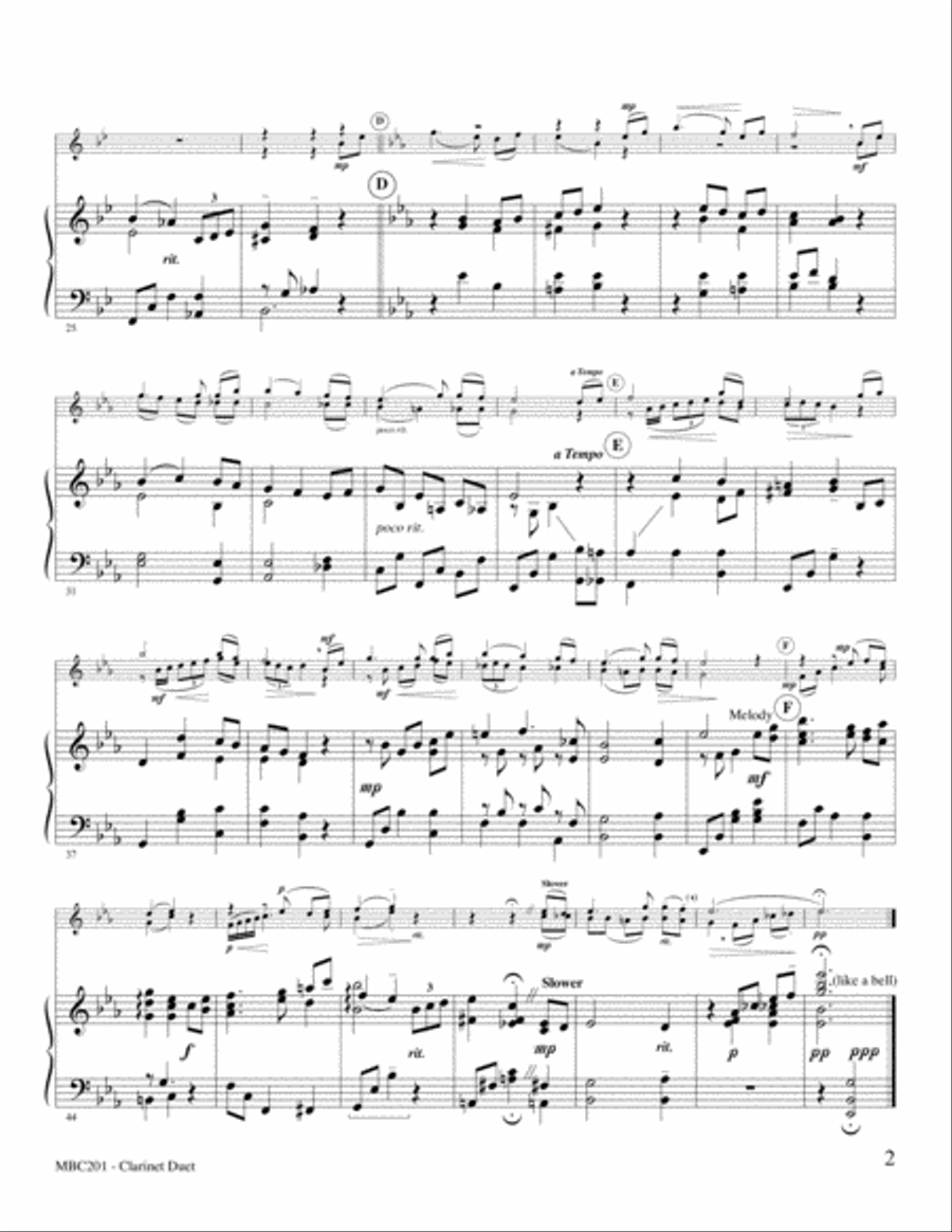 Close To Thee Clarinet Duet scores gallery preview page 3