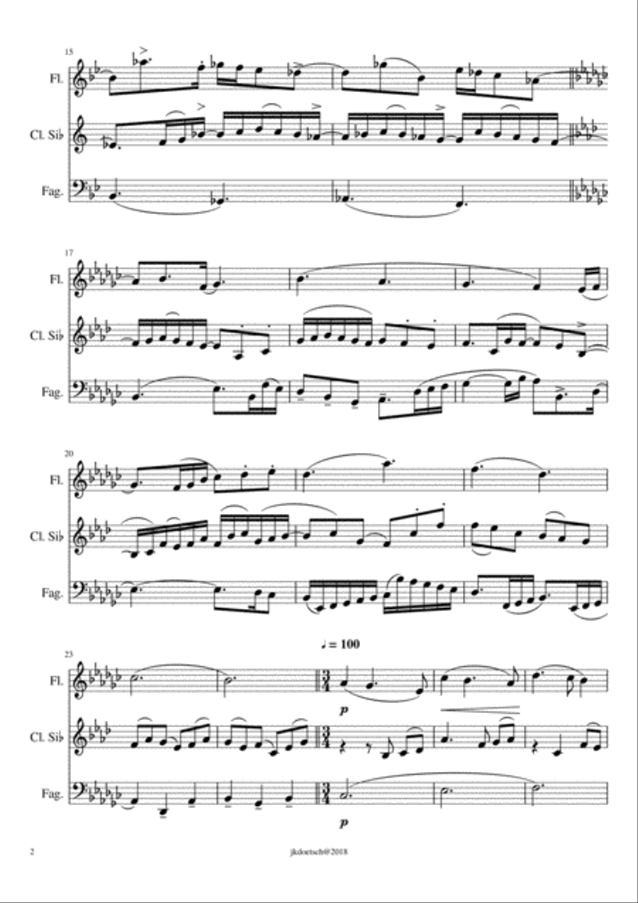 INVENCIÓN PARA FLAUTA, CLARINETE Y FAGOT Small Ensemble scores gallery preview page 2