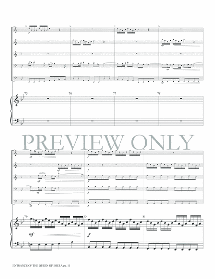 Entrance of the Queen of Sheba Brass Ensemble scores gallery preview page 13
