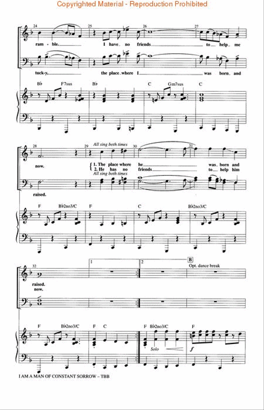I Am a Man of Constant Sorrow (from O Brother, Where Art Thou?) 3-Part scores gallery preview page 3