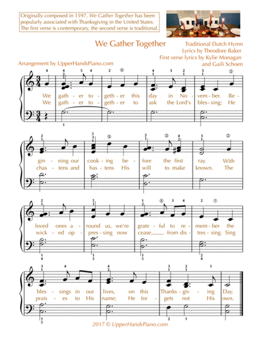 We Gather Together - EASY PIANO image number null
