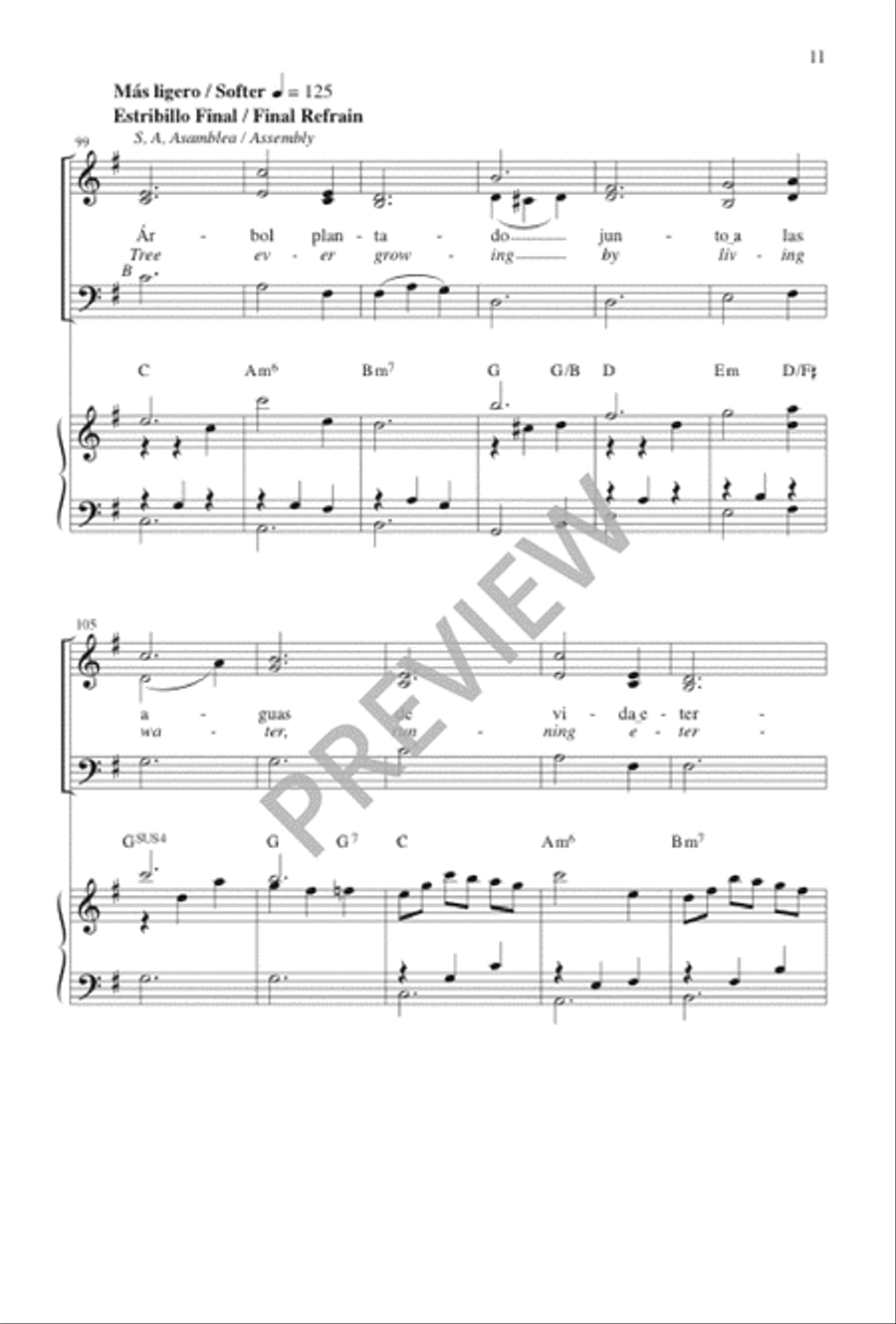 Que Esta Iglesia Sea Un Árbol / May This Church Be Like a Tree 3-Part scores gallery preview page 12