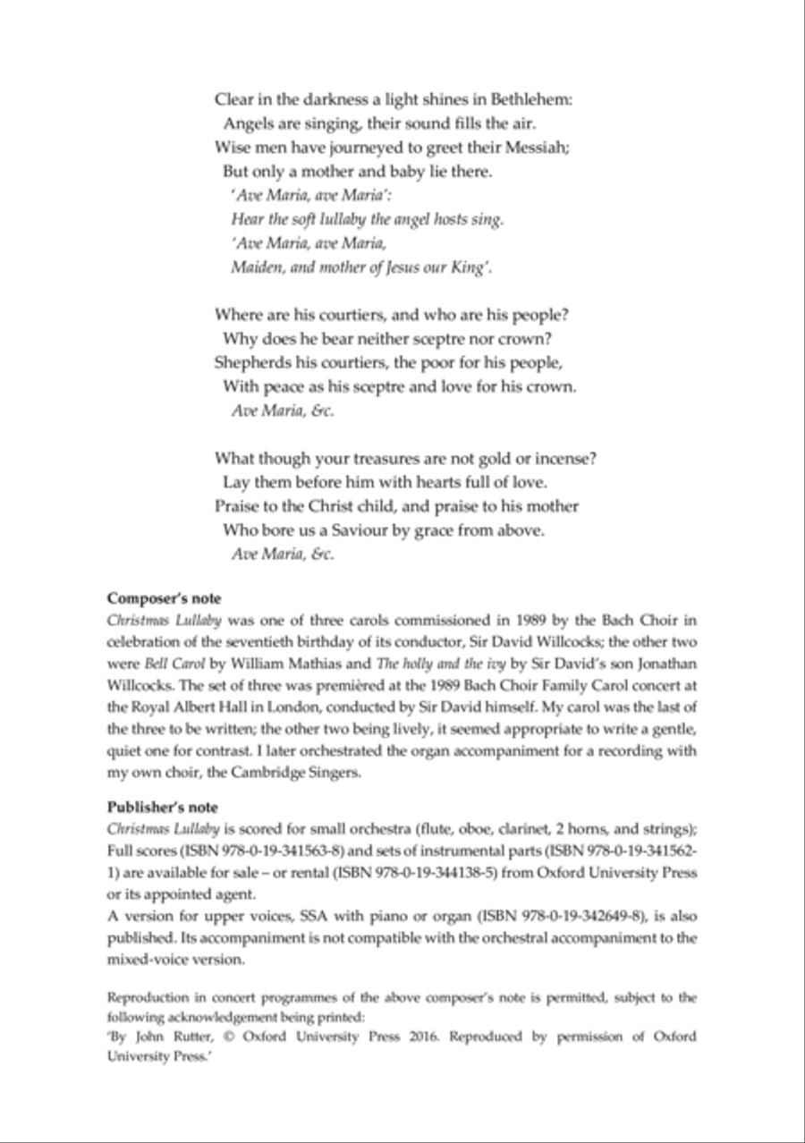 Christmas Lullaby 4-Part scores gallery preview page 2