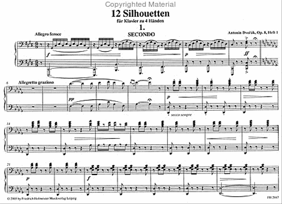 12 Silhouetten, op. 8, Heft 1 Piano Duet scores gallery preview page 2