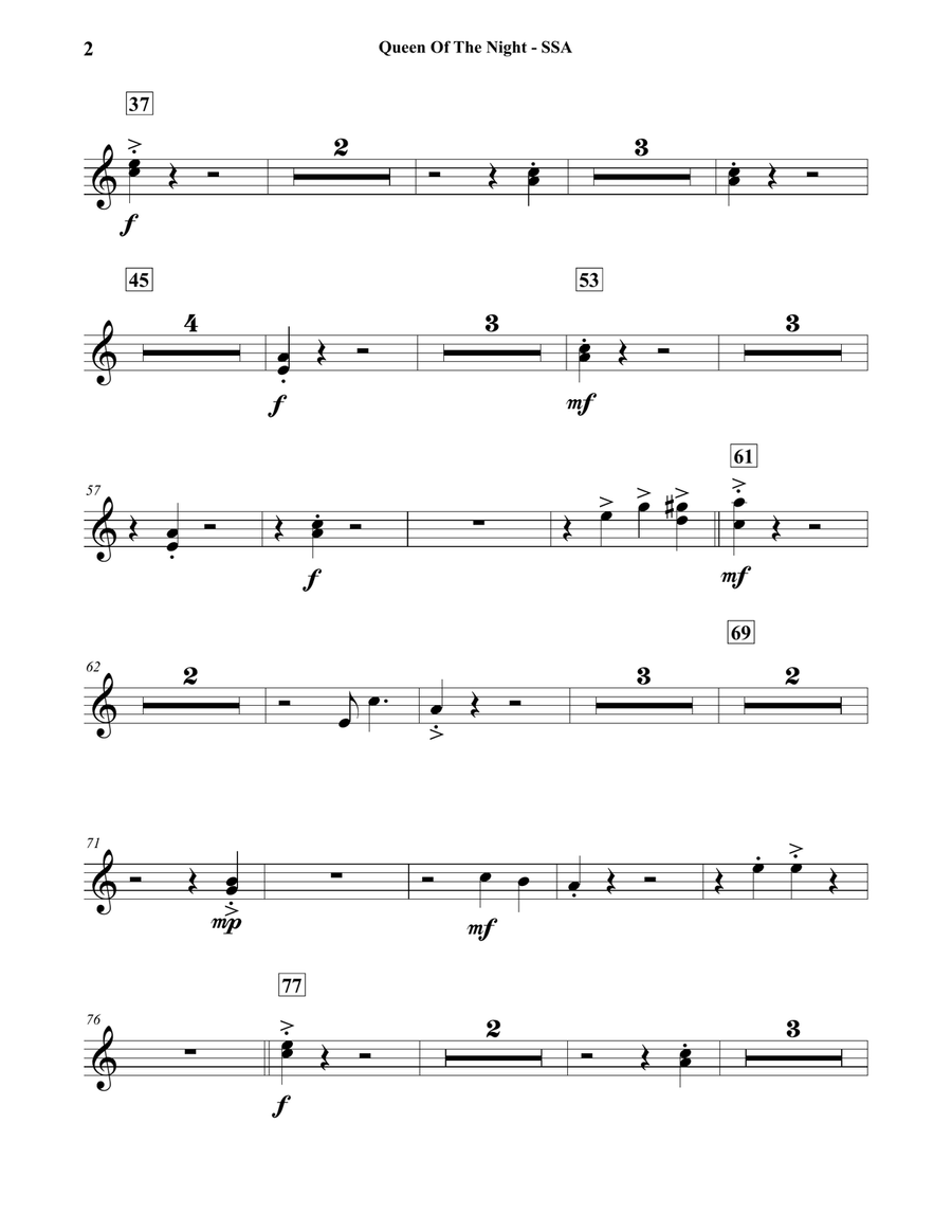 Queen Of The Night Concert Band scores gallery preview page 2