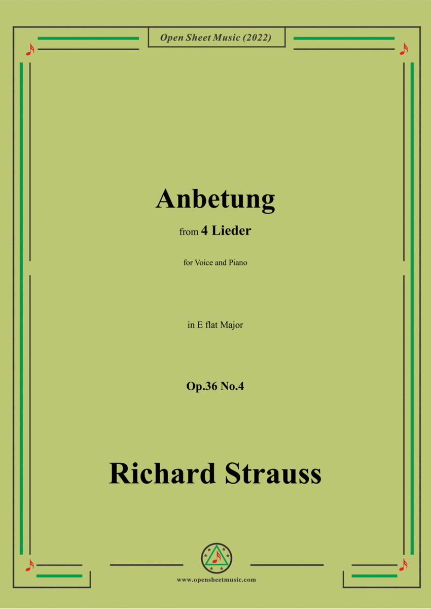 Richard Strauss-Anbetung,in E flat Major,Op.36 No.4 image number null