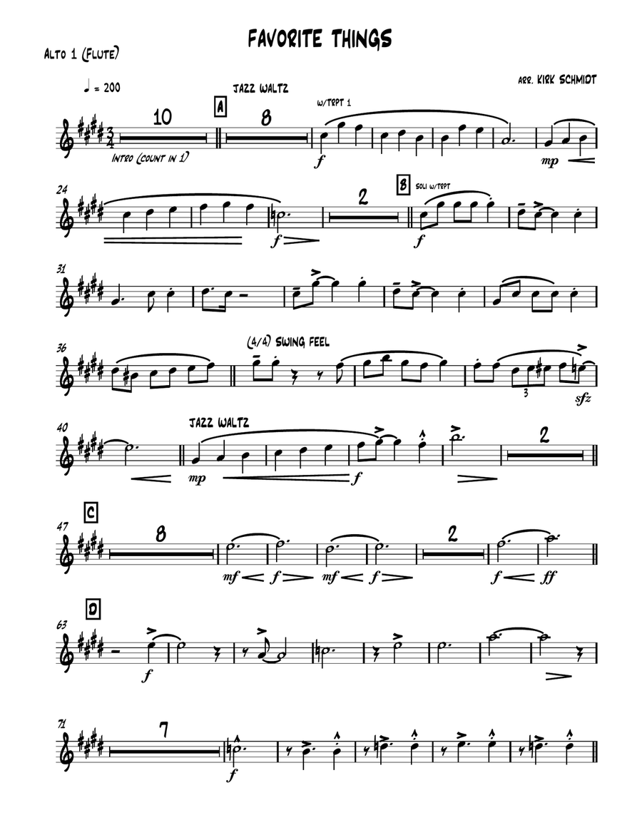My Favorite Things Jazz Ensemble scores gallery preview page 1